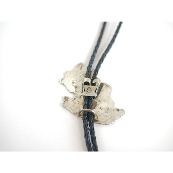 Zuni Native American BULL ELK Bolo Tie by Dale Edaakie Handmade Vintage - Picture 14 of 15